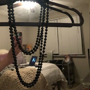 Black Long Ball Necklace